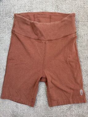 FP Movement High-Waist Bike Shorts in Rust Brown - Small